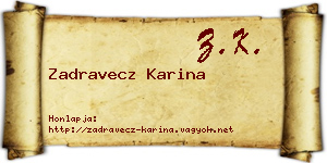 Zadravecz Karina névjegykártya